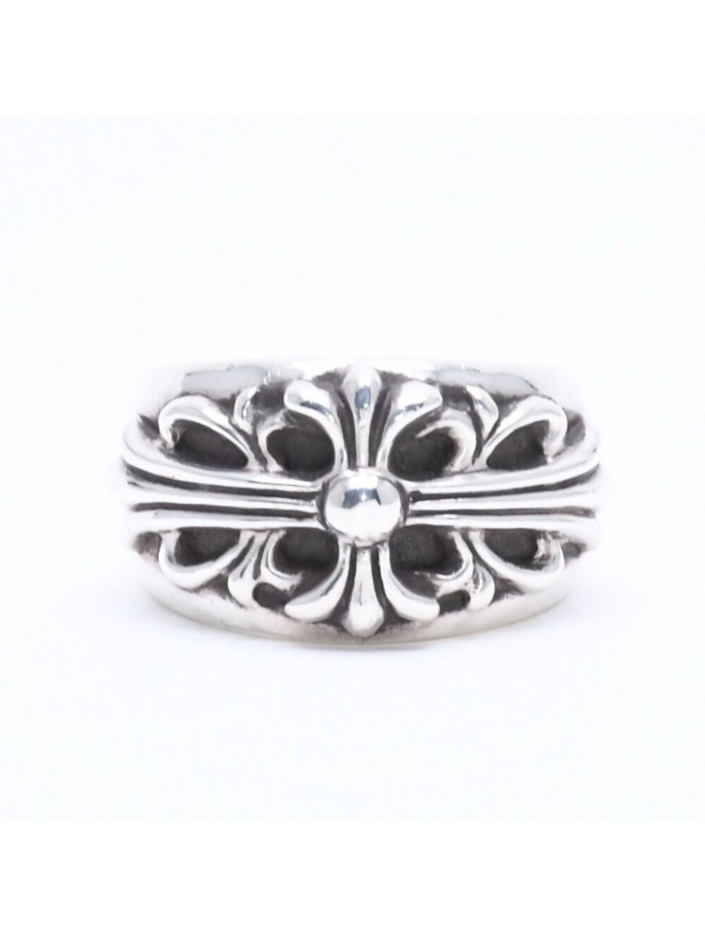 Chrome Hearts Floral Cross Ring Sterling Silver